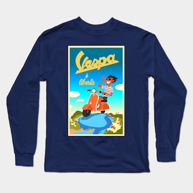 Vespa Luca Long Sleeve T-Shirt by MigiDesu